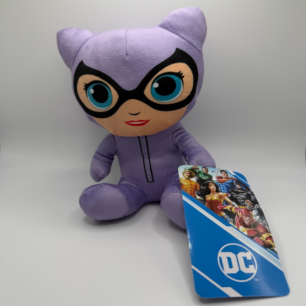 DC Comics Catwoman Purple Suit 7" Plush Toy Factory Justice League Big Head NWT